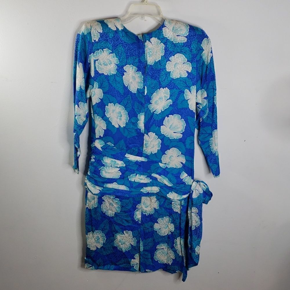 Vintage Floral 100% Silk ST GILLIAN Dress Size 10 - Picture 3 of 12